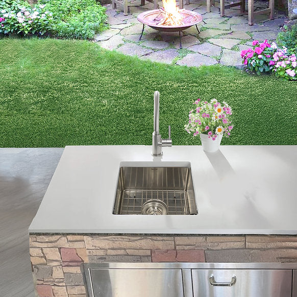 Nantucket Sinks - 15" All-Weather Undermount Outdoor Use Stainless Steel Bar/Prep Sink Model# AW1515-16