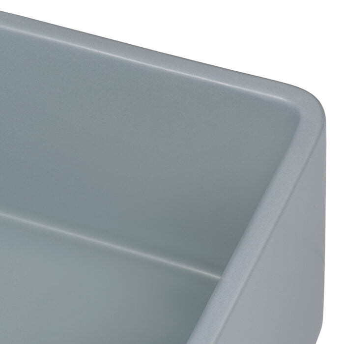 Fiamma Ruvati 33"x 20" Fireclay Reversible Farmhouse Apron-Front Kitchen Sink Single Bowl – Horizon Gray – Model# RVL2300GR