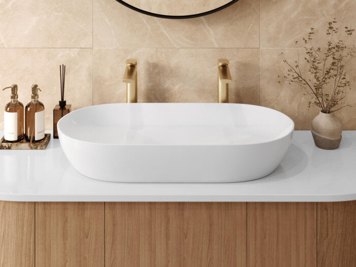 Vista Model: RVB0432 Ruvati 32 x 16 inch Bathroom Vessel Sink White Oval Above Counter Vanity Porcelain Ceramic – RVB0432