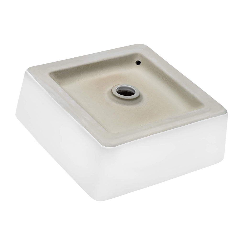 Vista Model: RVB1616 Ruvati 15 x 15 inch Bathroom Vessel Sink White Square Above Counter Porcelain Ceramic – RVB1616