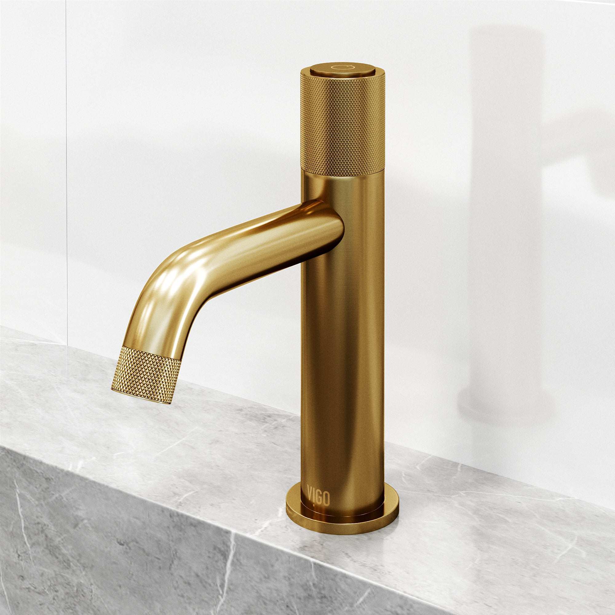 VIGO - Apollo Single Hole Bathroom Faucet In Matte Brushed Gold Model# VG01048MG