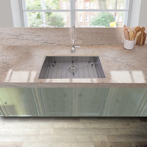 Nantucket Sinks - 30" Single Bowl Zero Radius ADA Stainless Steel Kitchen Sink Model# SS-PRO-ZR3018-5.5