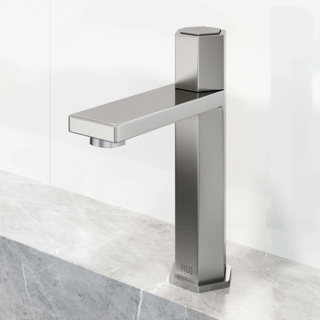 VIGO - Hart Nova Single Hole Bathroom Faucet In Brushed Nickel Model# VG01053BN