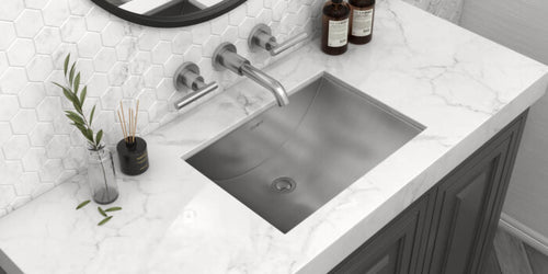 Ariaso  Ruvati 16" x 13" Brushed Stainless Steel Rectangular Bathroom Sink Undermount – Model# RVH6106ST