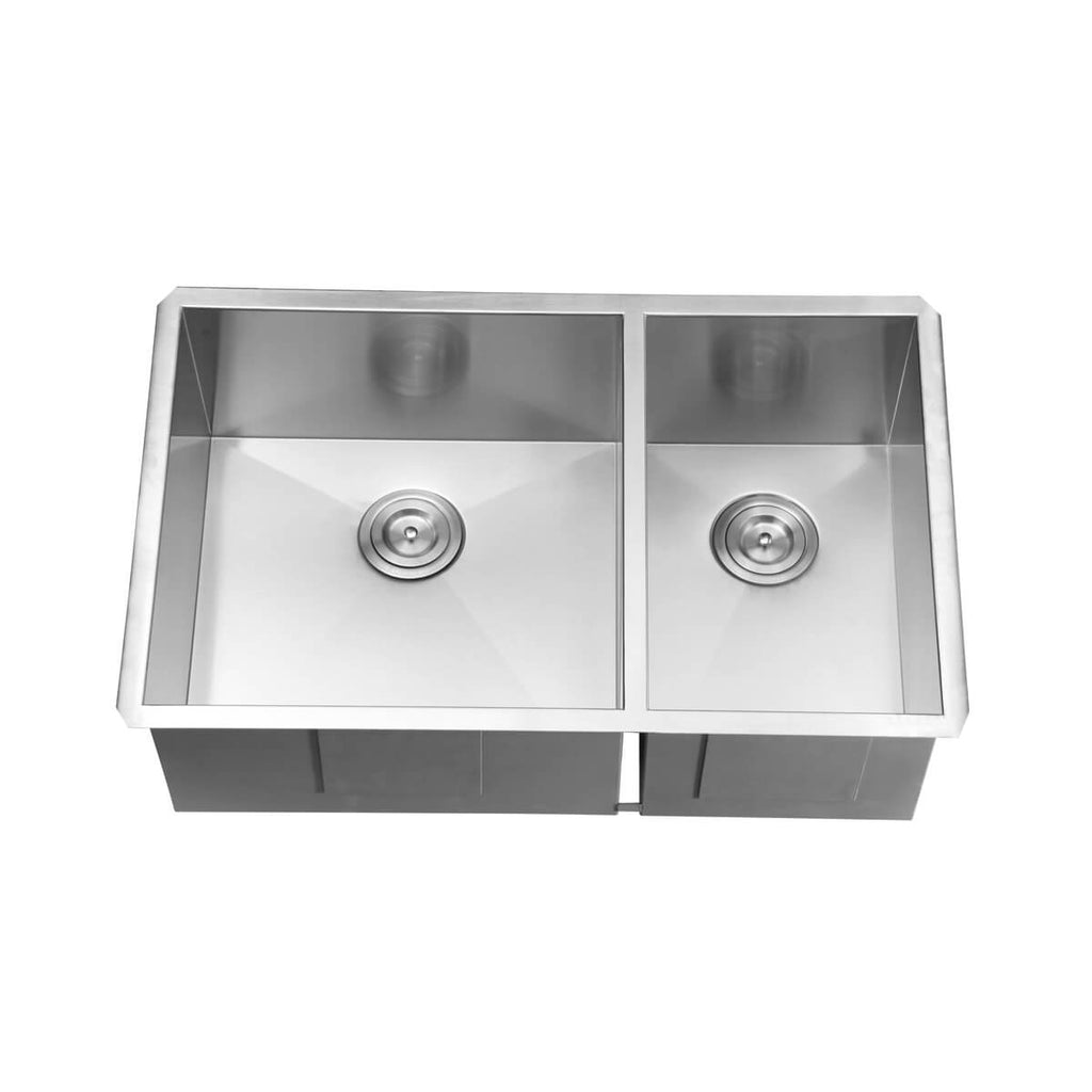 Nesta Ruvati 29-inch Undermount 60/40 Double Bowl Zero Radius 16 Gauge Stainless Steel Kitchen Sink – Model# RVH7200
