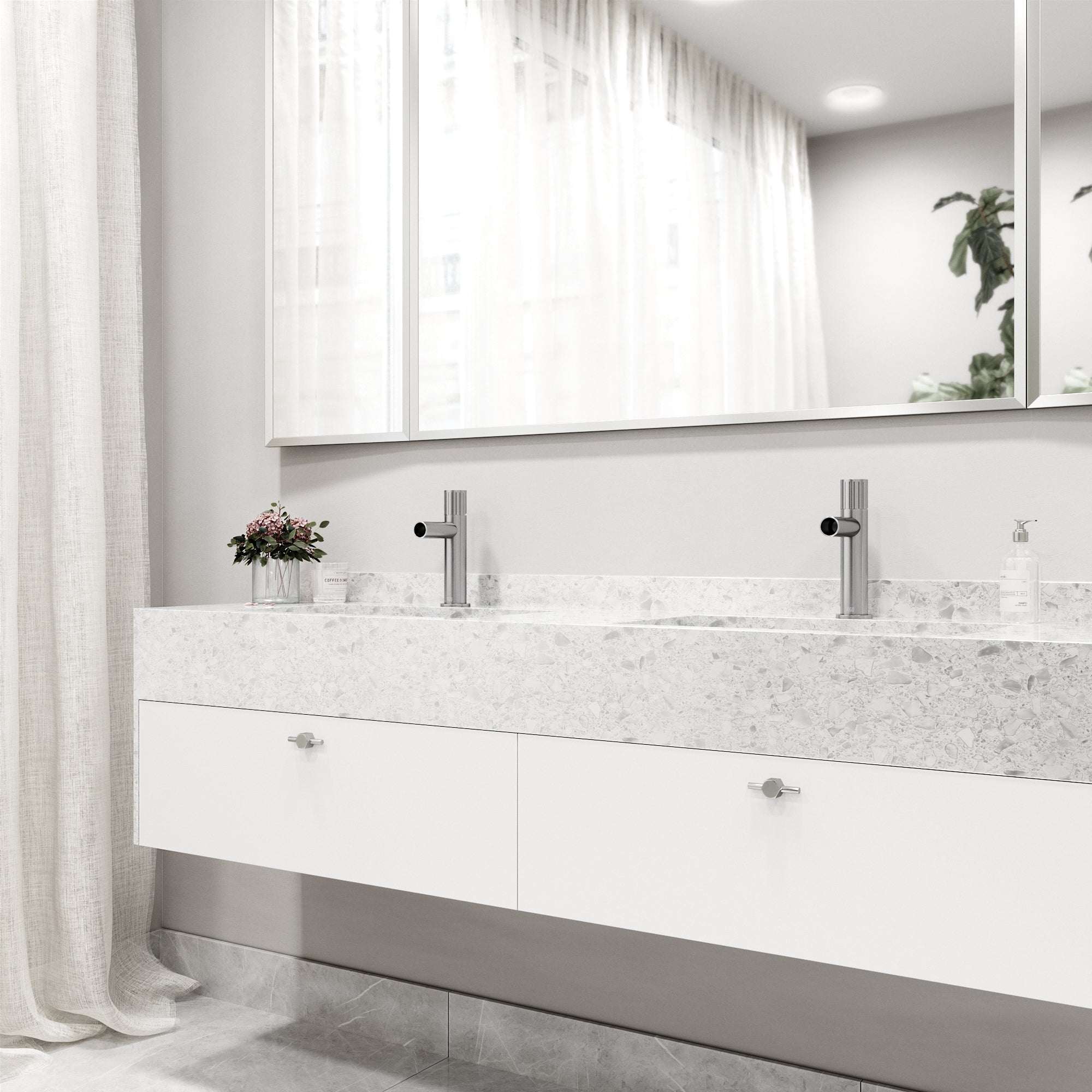 VIGO - Ashford Single Hole Bathroom Faucet In Brushed Nickel Model# VG01052BN