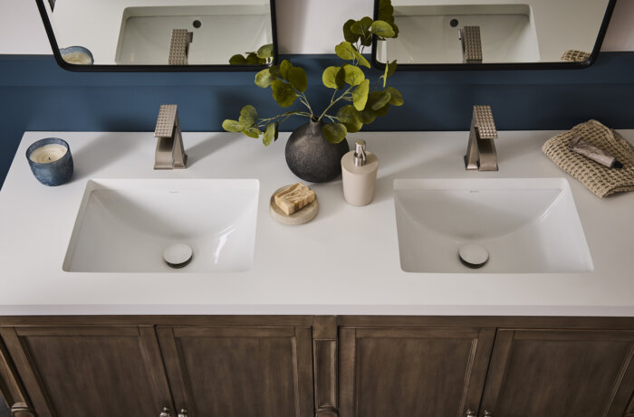 Krona Model: RVB0718BC Ruvati 16 x 11-3/4 inch Undermount Bathroom Vanity Sink Biscuit Rectangular Porcelain Ceramic with Overflow – RVB0718BC