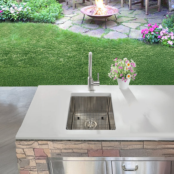 Nantucket Sinks - 15" Outdoor Use Stainless Steel Undermount Bar/Prep Sink Model# AW1518-16