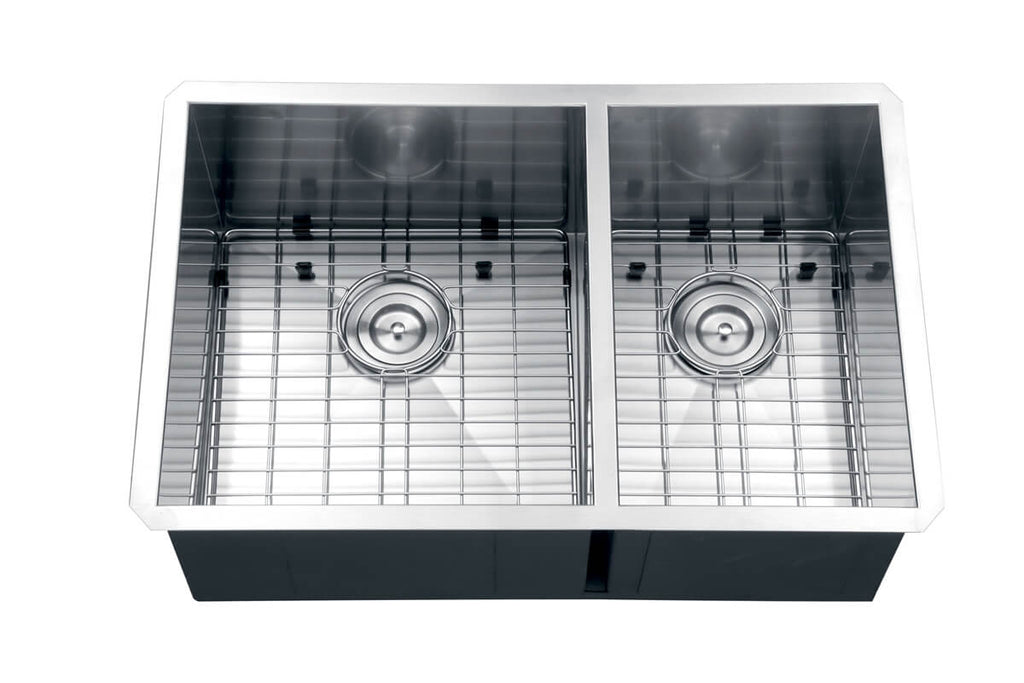 Nesta Model: RVH7515 Ruvati 32-inch Undermount 60/40 Double Bowl Zero Radius 16 Gauge Stainless Steel Kitchen Sink – RVH7515