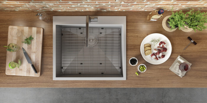 Tirana Ruvati 25″ Drop-in Topmount 16 Gauge Stainless Steel Single Bowl Kitchen Sink – Model # RVH8010