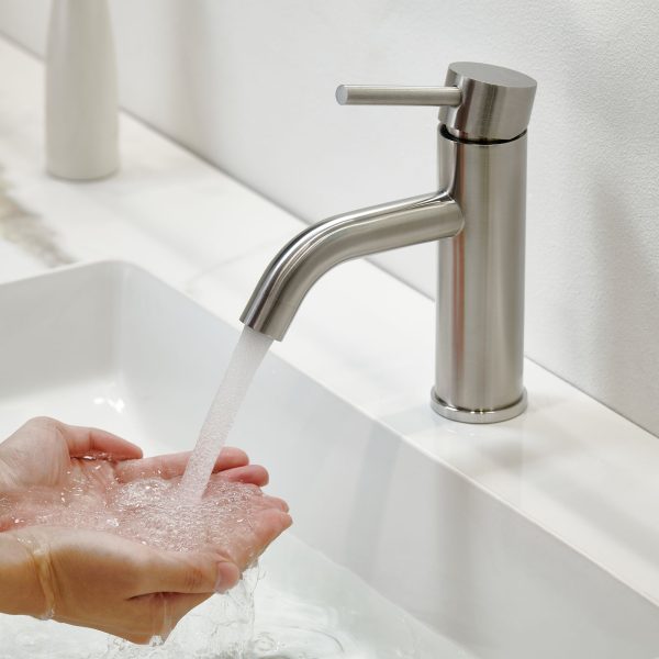 Oakland Single Handle Bathroom Sink Faucet with Pop Up Drain In Brushed Nickel Model# KSB1109BN