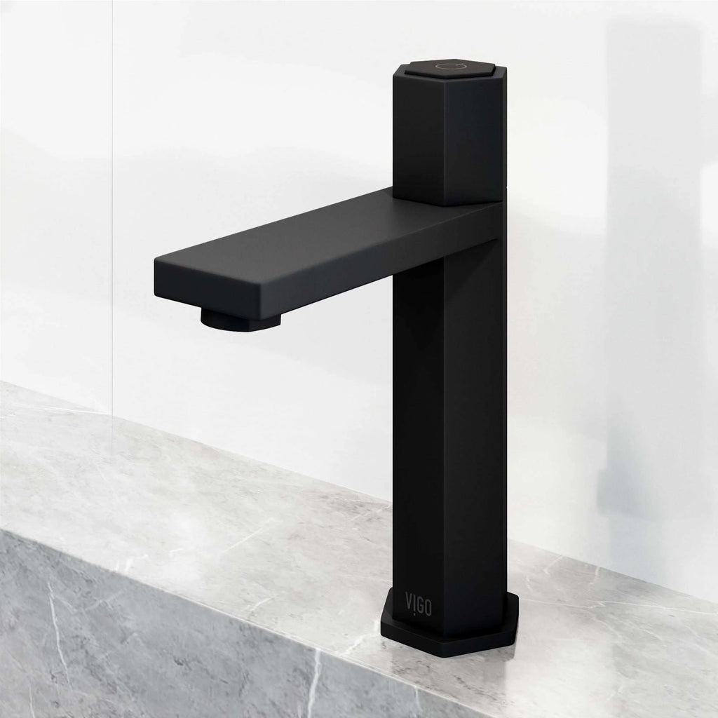 VIGO - Hart Nova Single Hole Bathroom Faucet In Matte Black Model# VG01053MB