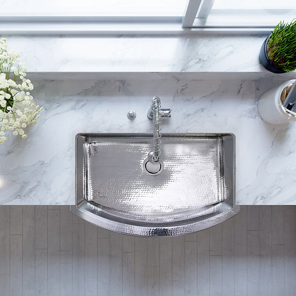Nantucket Sinks 33" Hammered Farmhouse Stainless Steel Sink Model# FSSH3322