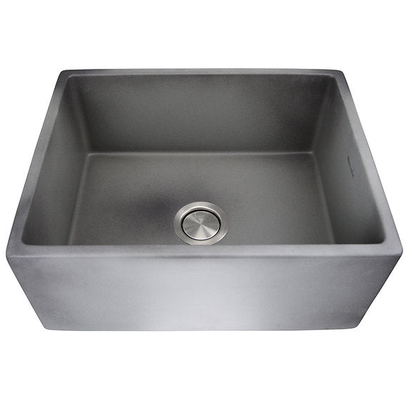 Nantucket Sinks - 23" Farmhouse Fireclay Sink With A Glazed Finish In Concrete Model# FCFS2418S-Concrete
