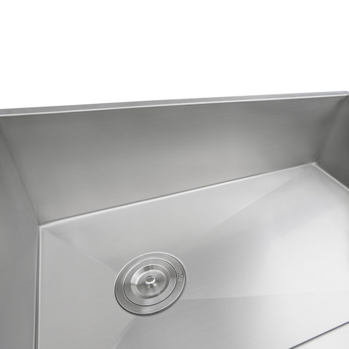 Tribeca Ruvati 36" Slope Bottom Offset Drain Reversible Kitchen Sink Undermount 16 Gauge Stainless Steel – Model # RVH7497