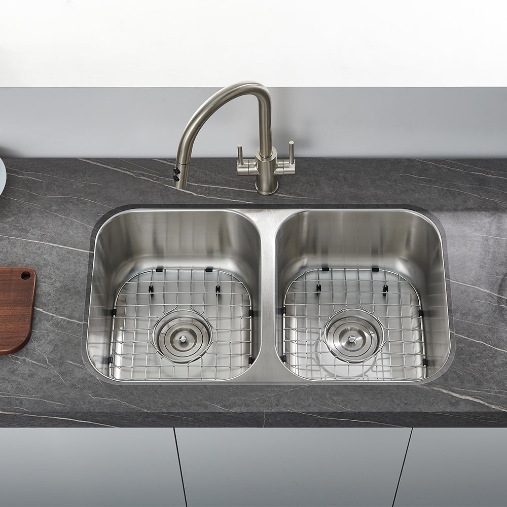 Oakland 32″ Undermount Stainless Steel 50/50 Double Bowl Kitchen Sink Model# KSU321899