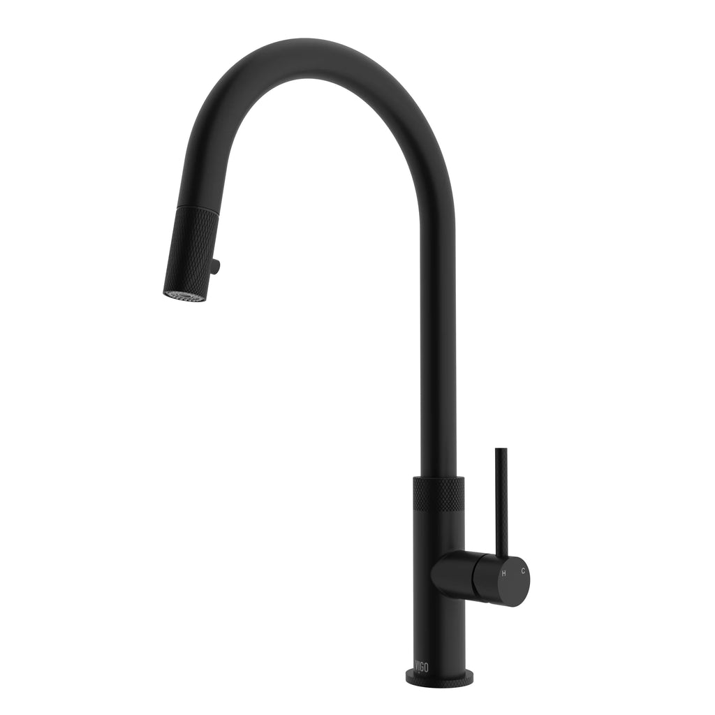 VIGO - Bristol Pull-Down Single Lever Kitchen Faucet In Matte Black Model# VG02033MB