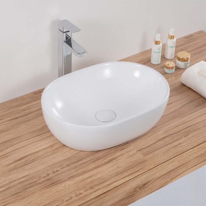 Bathroom Accessories Model: RVA5102WH Ruvati White Ceramic Top Push Pop-up Drain for Bathroom Sinks without Overflow- RVA5102WH