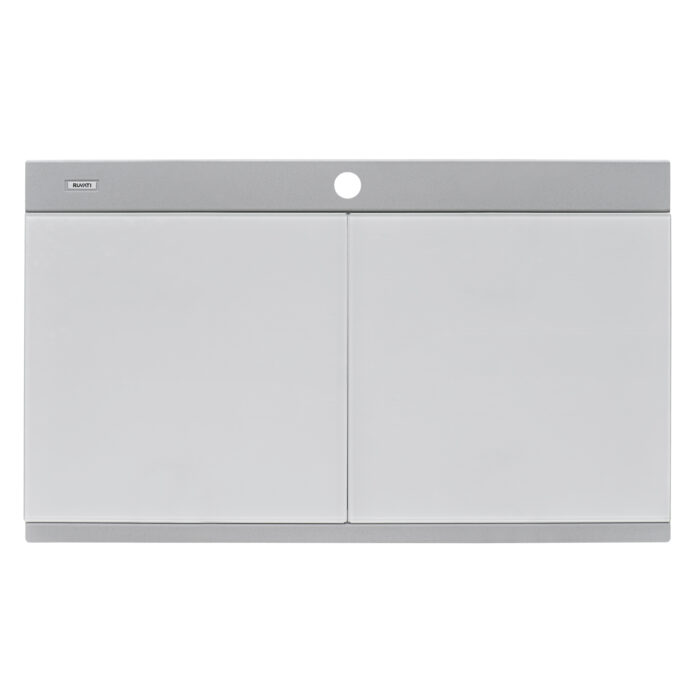 epiGranite Model: RVG1350GR Ruvati 34 inch epiGranite Drop-in Topmount Workstation Ledge Granite Composite Quartz Kitchen Sink – Silver Gray – RVG1350GR