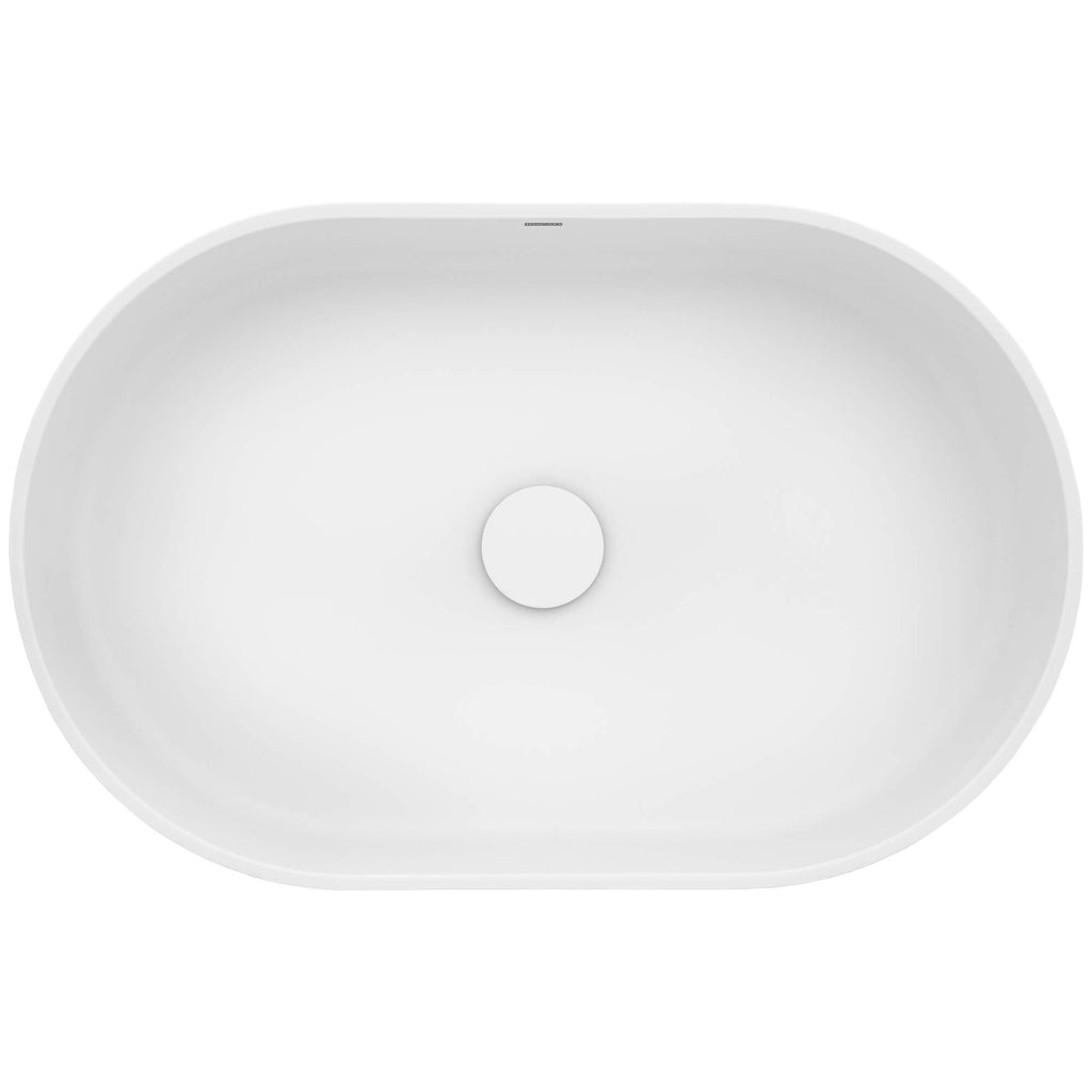 Omnia Model: RVB2550WH Ruvati 23-inch Matte White epiStone Solid Surface Modern Bathroom Vessel Sink – RVB2550WH