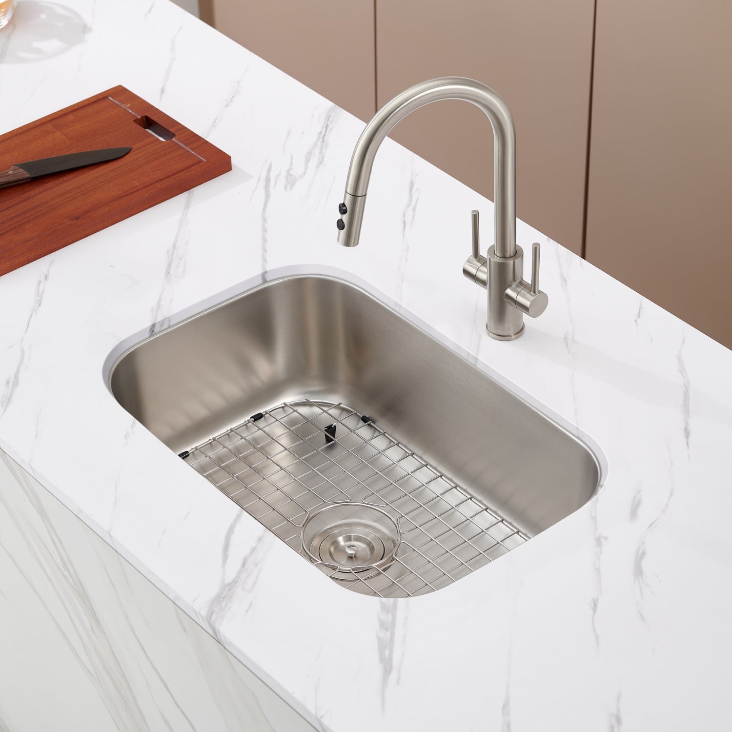 Oakland Large Size 18 Gauge 32″ Undermount Rectangular Stainless Steel Single Bowl Kitchen Sink Model# KSU32199B