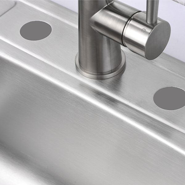 Oakland 25″x22″x9″ Drop-In Top Mount Stainless Steel Single Bowl Kitchen Sink 18 Gauge 3 Hole Model# KST25229T-3