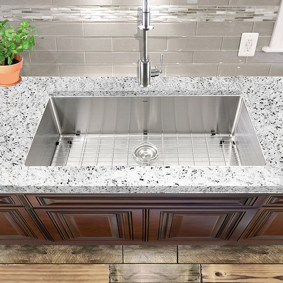 Nantucket Sinks - 36" Pro Series Oversized Rectangle Single Bowl Undermount Small Radius Stainless Steel Kitchen Sink Model# SR3618-16