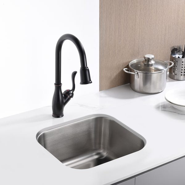 Oakland 18″x16″ Undermount Stainless Steel Single Bowl Bar/Prep/Kitchen Sink Model#KSU1816B