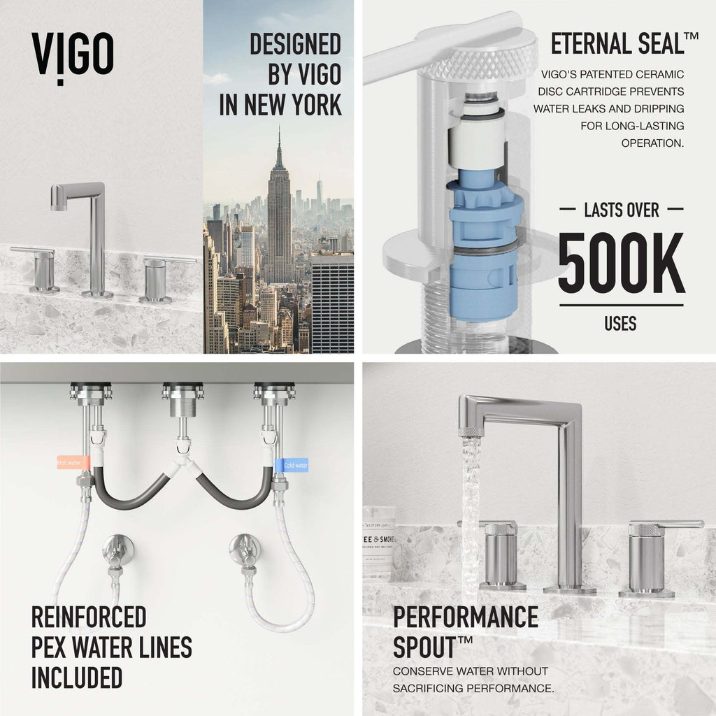 VIGO - Sterling Widespread 2 Handle Bathroom Faucet In Chrome Model# VG01304CH