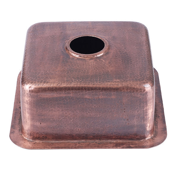 Nantucket Sinks - Hand Hammered Copper Square Dual Mount Bar/Prep Sink Model# SQRC-7PS