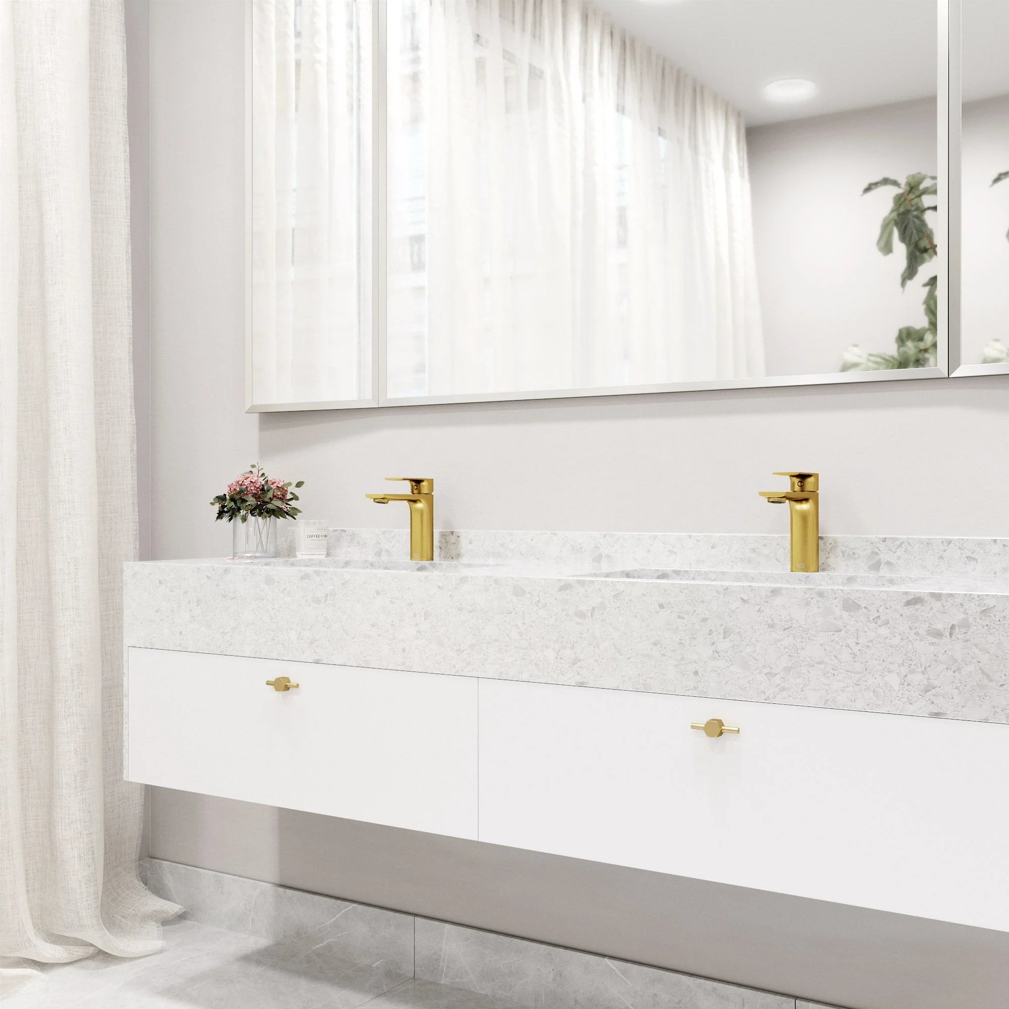 VIGO - Davidson Single Hole Single Lever Bathroom Faucet In Matte Brushed Gold Model# VG01043MG