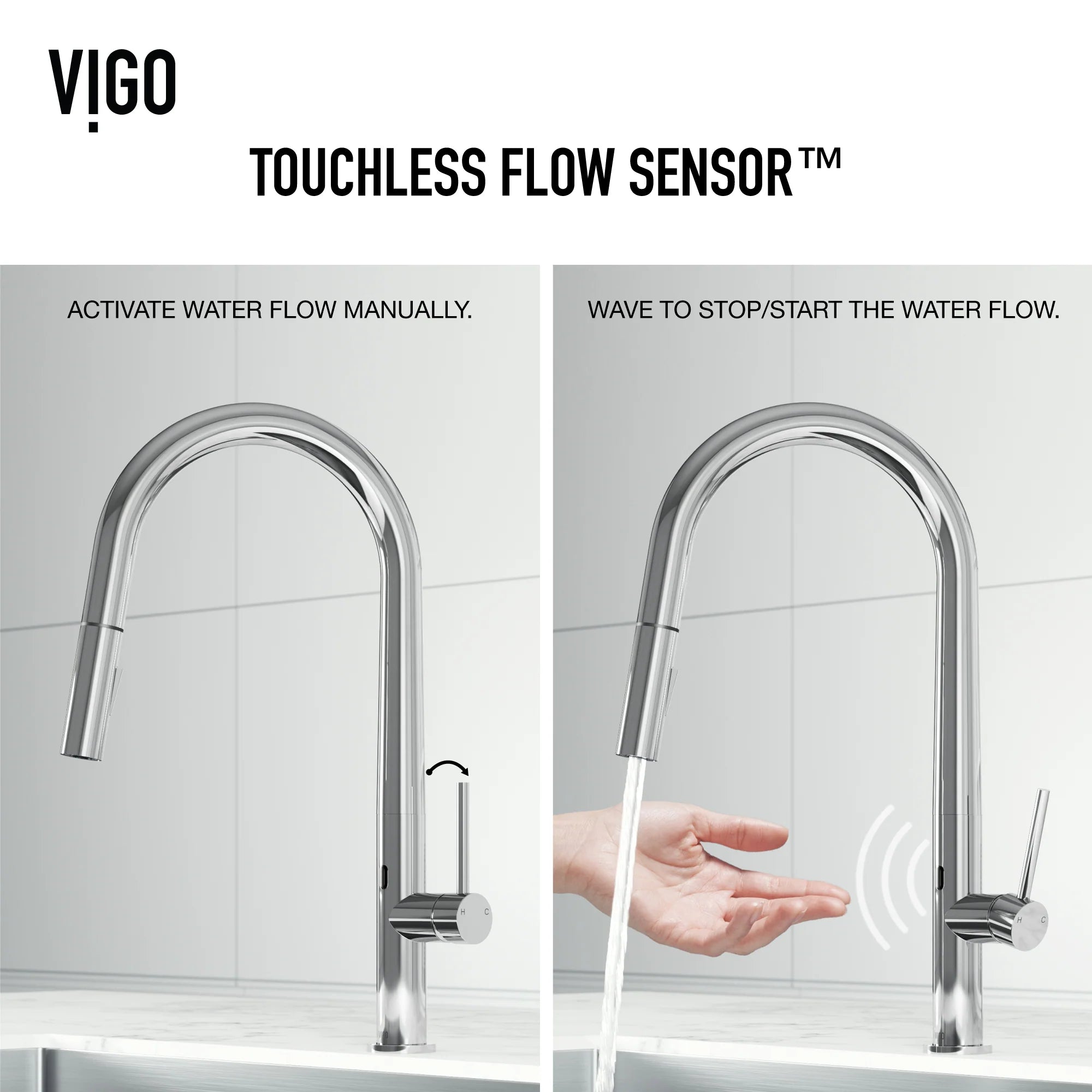 VIGO - Greenwich 18 in. Single Handle Smart Pull-Down Touchless Sensor Kitchen Faucet In Chrome Finish Model# VG02029CHS