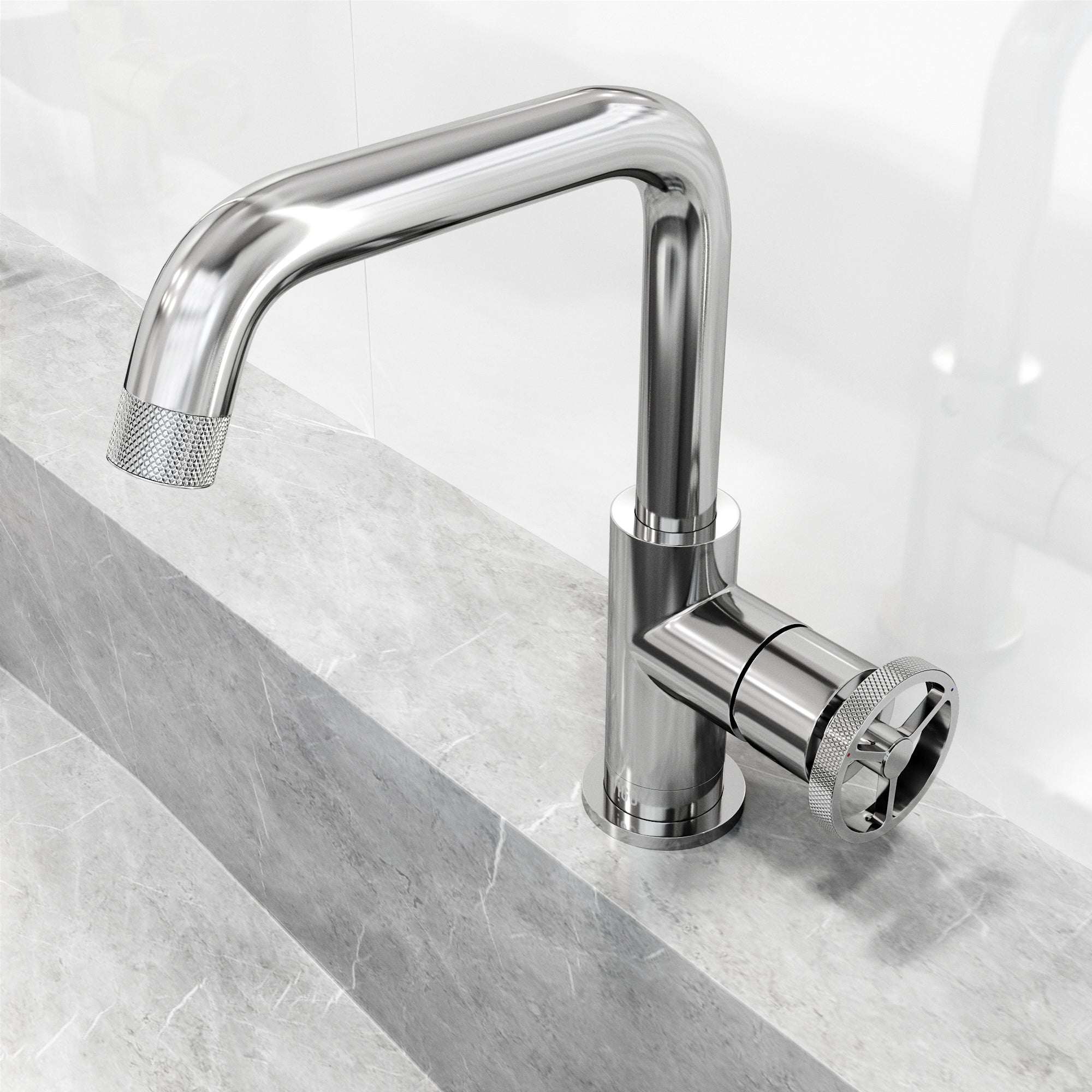VIGO - Cass Single Hole Bathroom Faucet with Knurled Wheel Handle In Chrome Model# VG01047CH