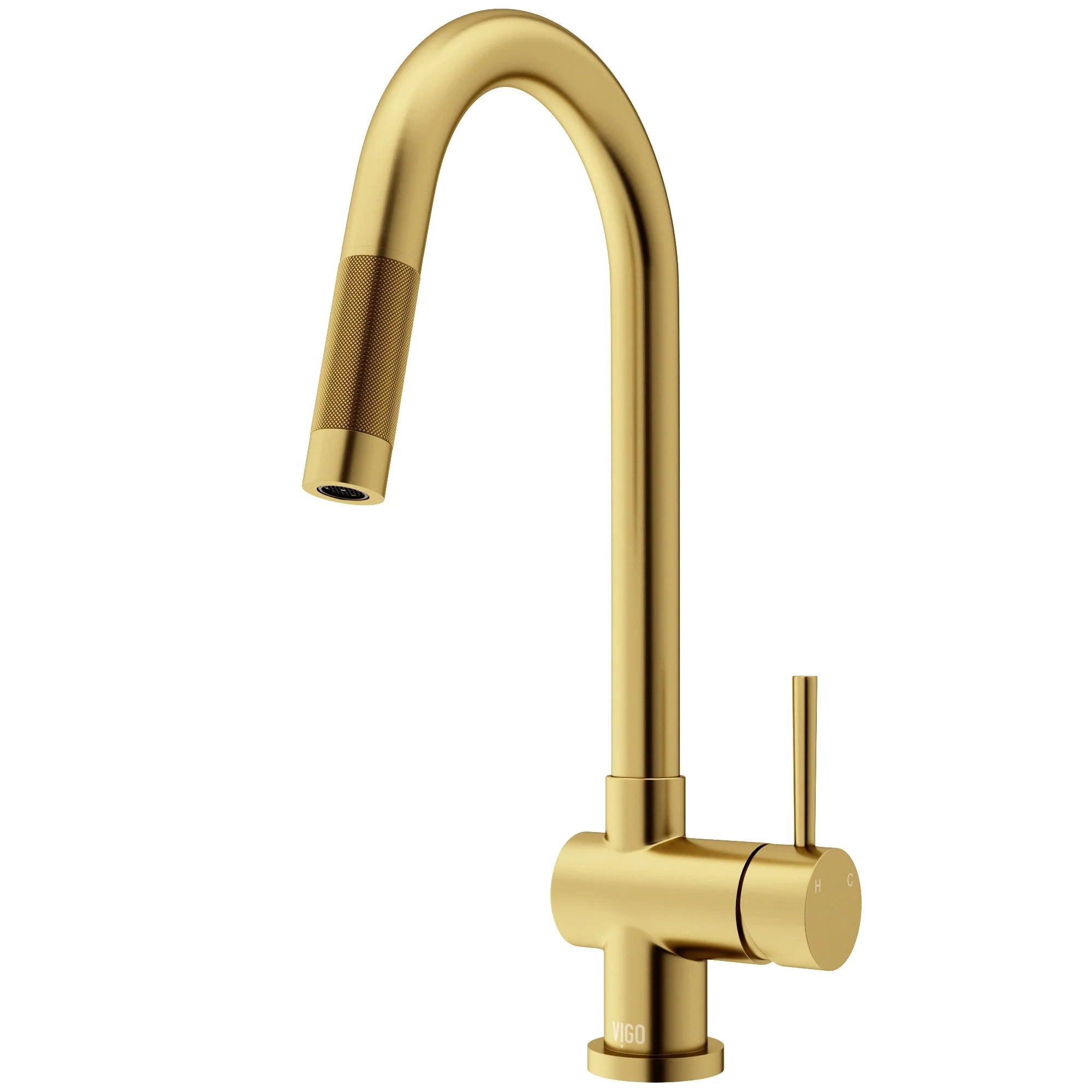VIGO - Gramercy 17" Single Handle Smart Pull-Down Kitchen Touchless Faucet In Matte Brushed Gold Model# VG02008MGS