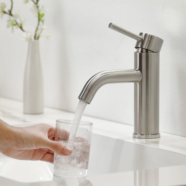 Oakland Single Handle Bathroom Sink Faucet with Pop Up Drain In Brushed Nickel Model# KSB1109BN