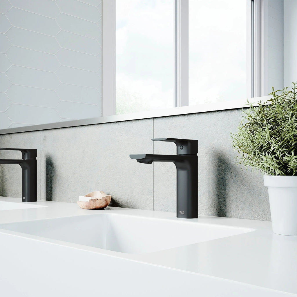 VIGO - Davidson Single Hole Single Lever Bathroom Faucet In Matte Black Model# VG01043MB
