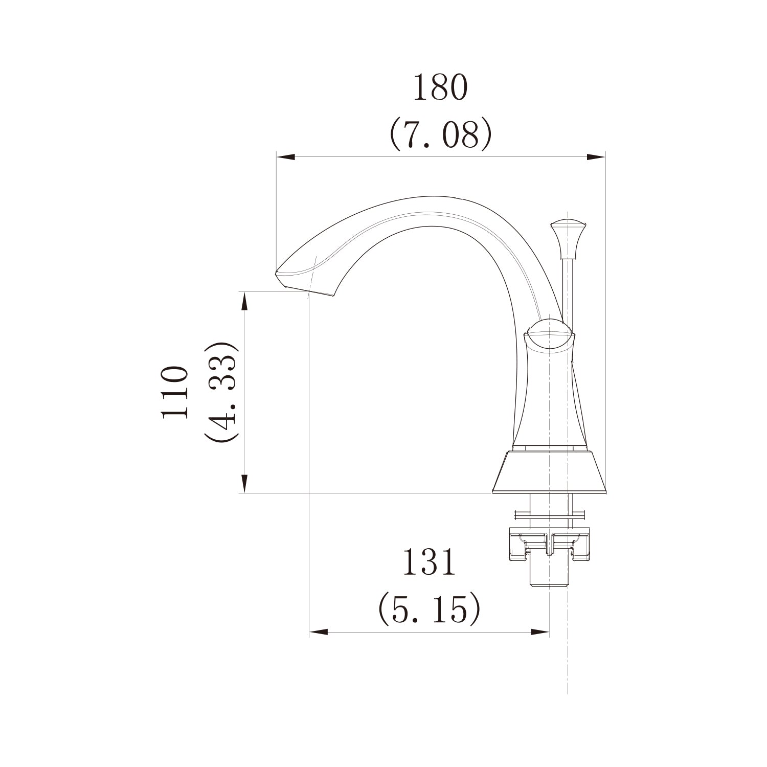 4″ Center Set Two Handles Bathroom Sink Faucet with Pop Up Drain in Chrome Model# KSB4231C