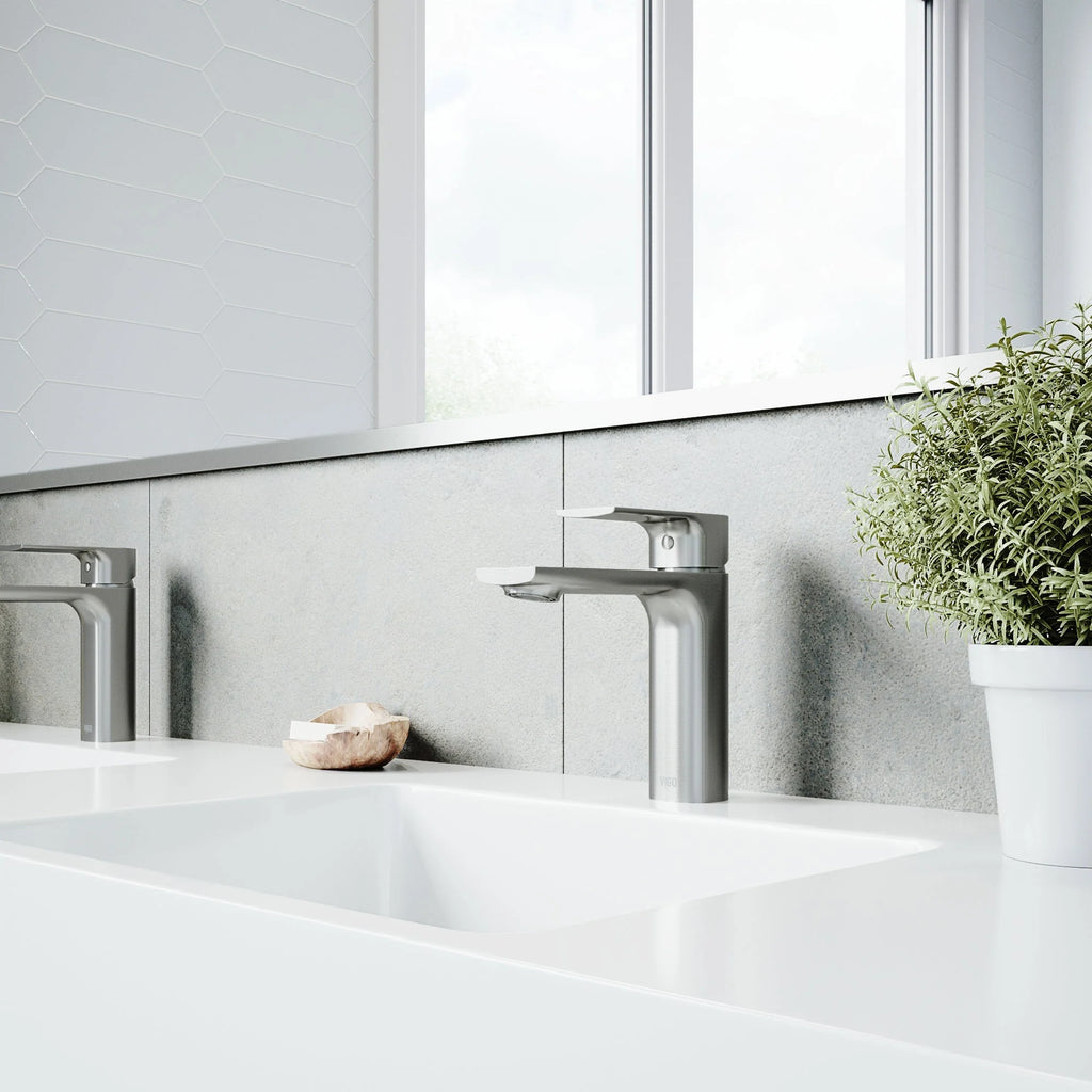 VIGO - Davidson Single Hole Single Lever Bathroom Faucet In Brushed Nickel Model# VG01043BN