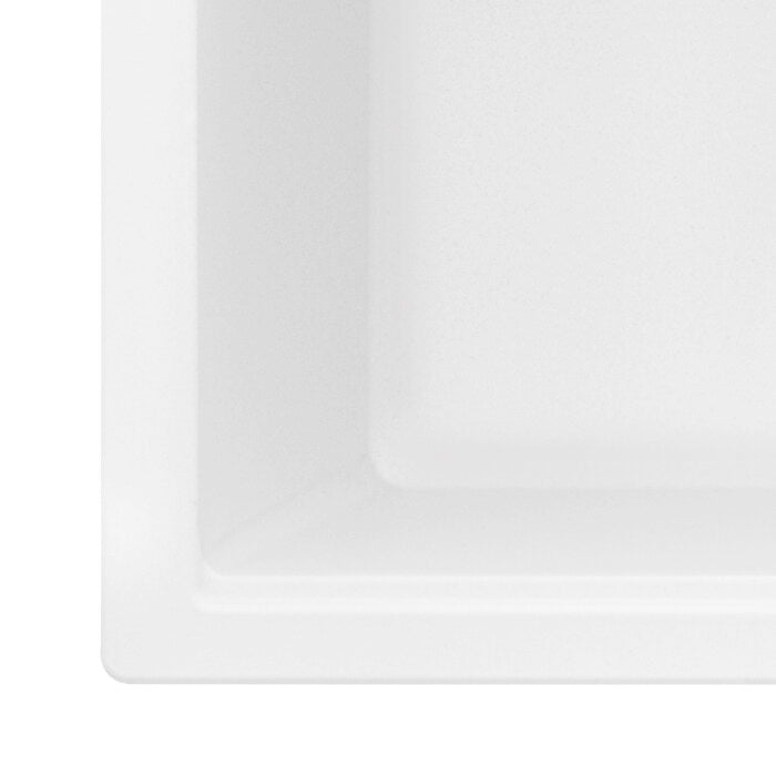 epiGranite Model: RVG1080WH Ruvati 33 x 22 inch epiGranite Drop-in Topmount Granite Composite Quartz Single Bowl Kitchen Sink – Arctic White Matte – RVG1080WH