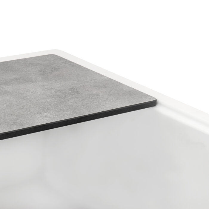 epiStage Ruvati 33-inch Granite Composite Workstation Drop-in Top Mount Kitchen Sink Matte White – Model# RVG1302WH