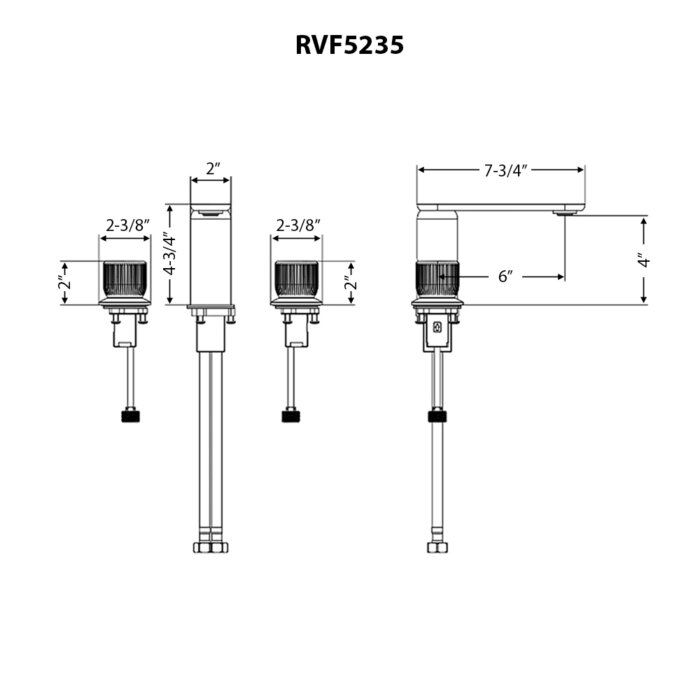 Fabio Model: RVF5235SG Ruvati Fabio Two Handle Widespread Fluted Luxury Knob Bathroom Faucet in Brushed Gold – RVF5235SG