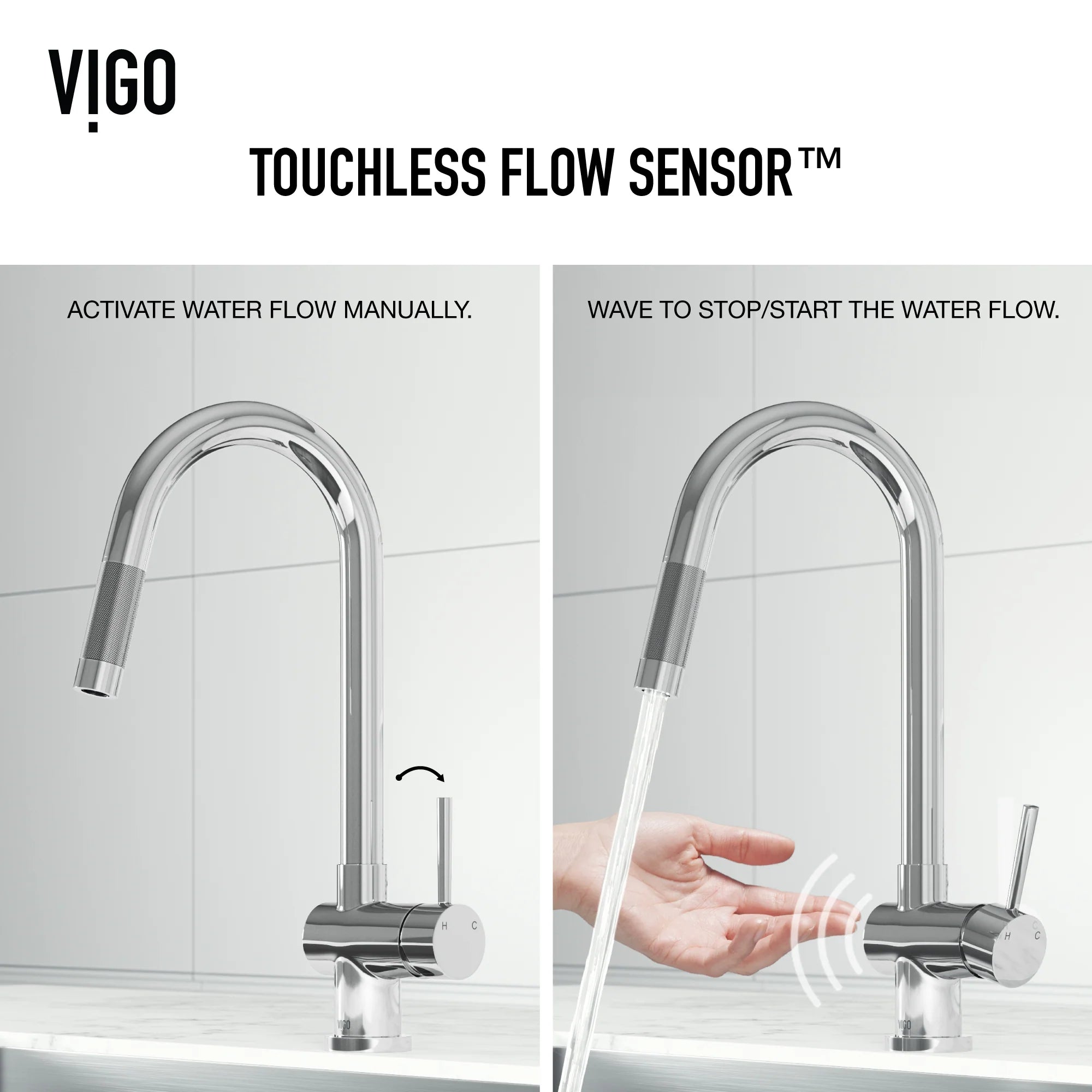 VIGO - Gramercy 17" Single Handle Smart Pull-Down Kitchen Touchless Faucet In Chrome Model# VG02008CHS