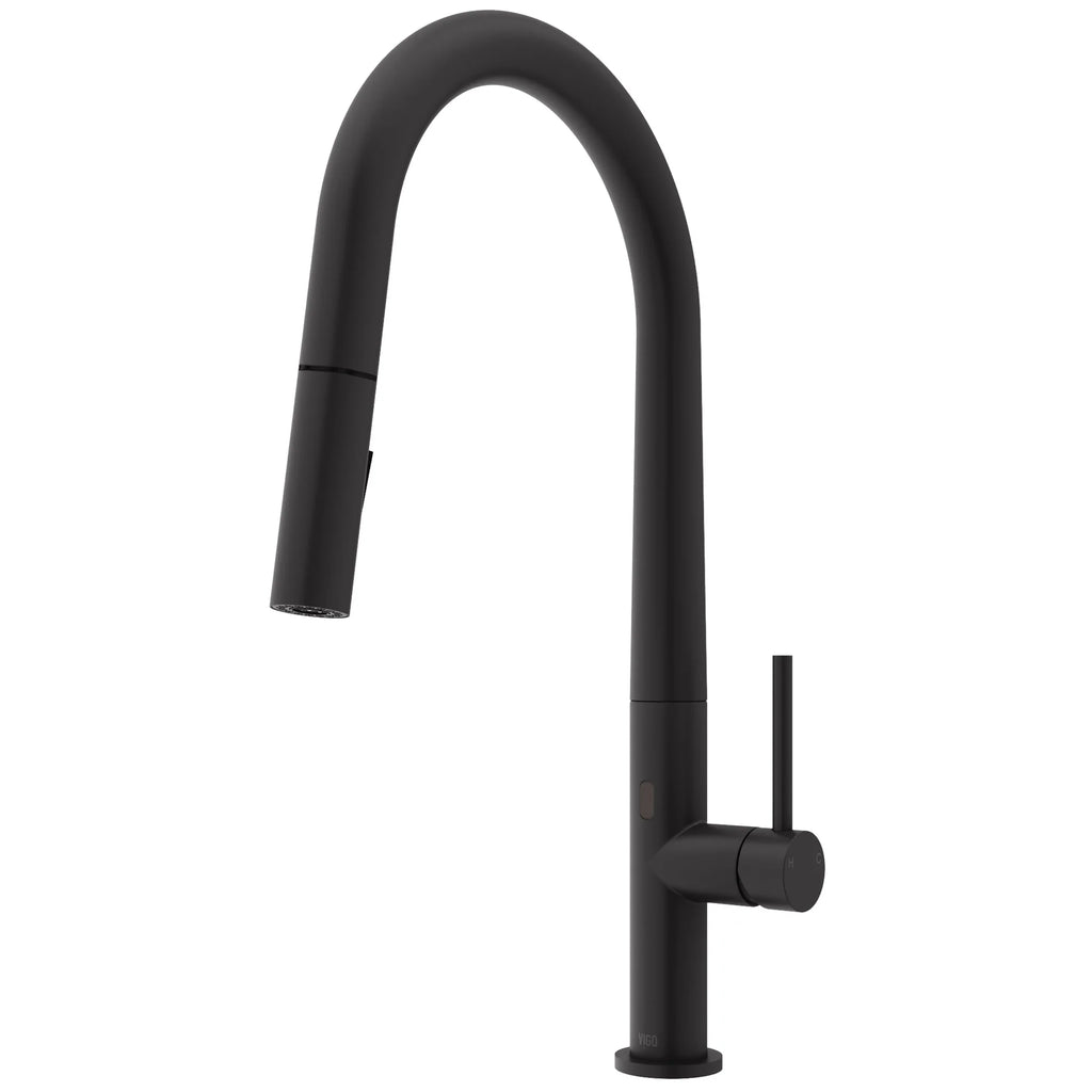 VIGO - Greenwich 18 in. Single Handle Smart Pull-Down Touchless Sensor Kitchen Faucet In Matte Black Finish Model# VG02029MBS