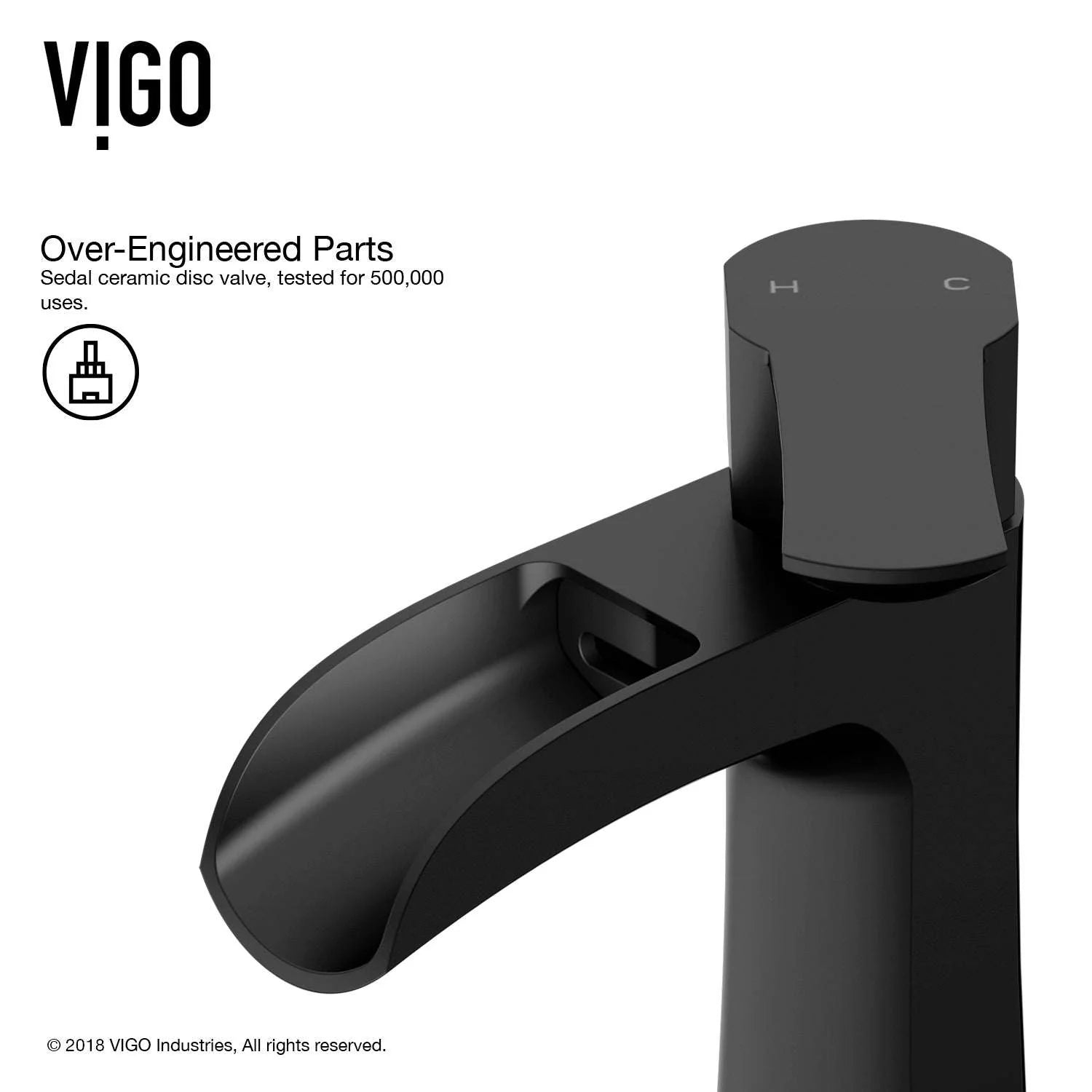 VIGO - Paloma Single Hole Single Handle Open Front Bathroom Faucet In Matte Black Model# VG01041MB