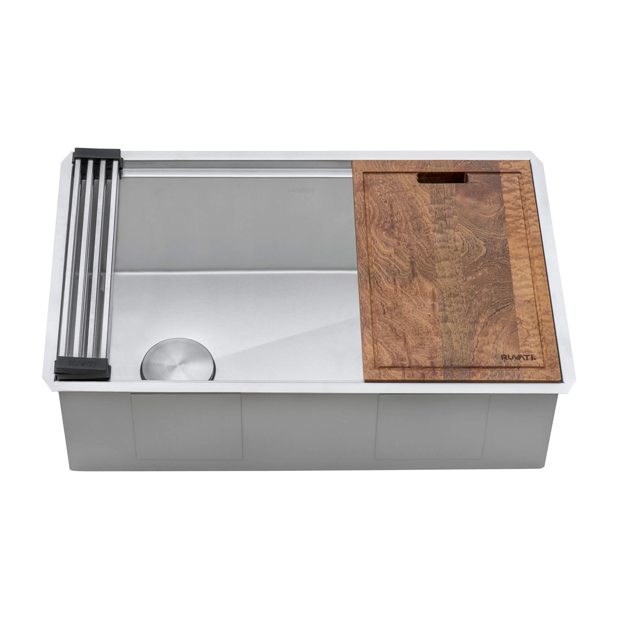 Veniso Ruvati 27-inch Workstation Slope Bottom Offset Drain Undermount 16 Gauge Kitchen Sink – Model # RVH8570