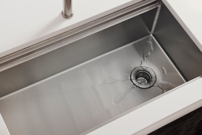 Dual-Tier Pro Ruvati 33" Workstation Two-Tiered Ledge Kitchen Sink Undermount 16 Gauge Stainless Steel – Model# RVH6222ST