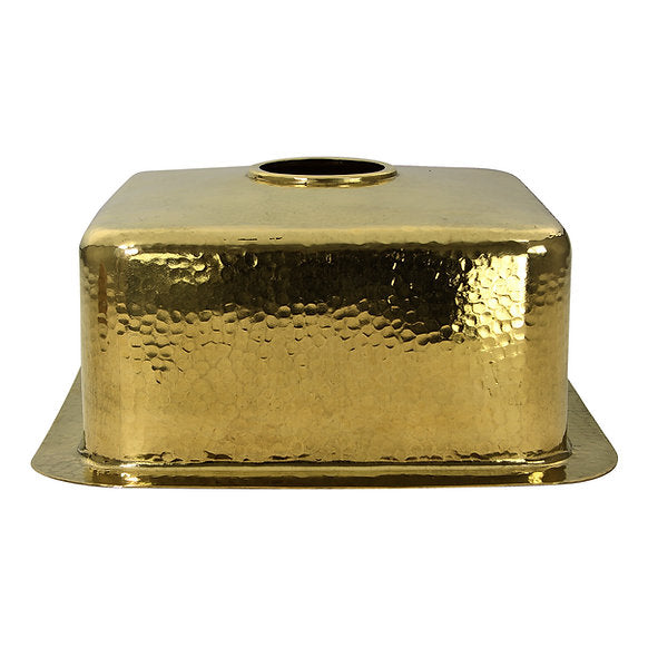 Nantucket Sink Hammered Brass Square Undermount Bar Sink Model# SQRB-7