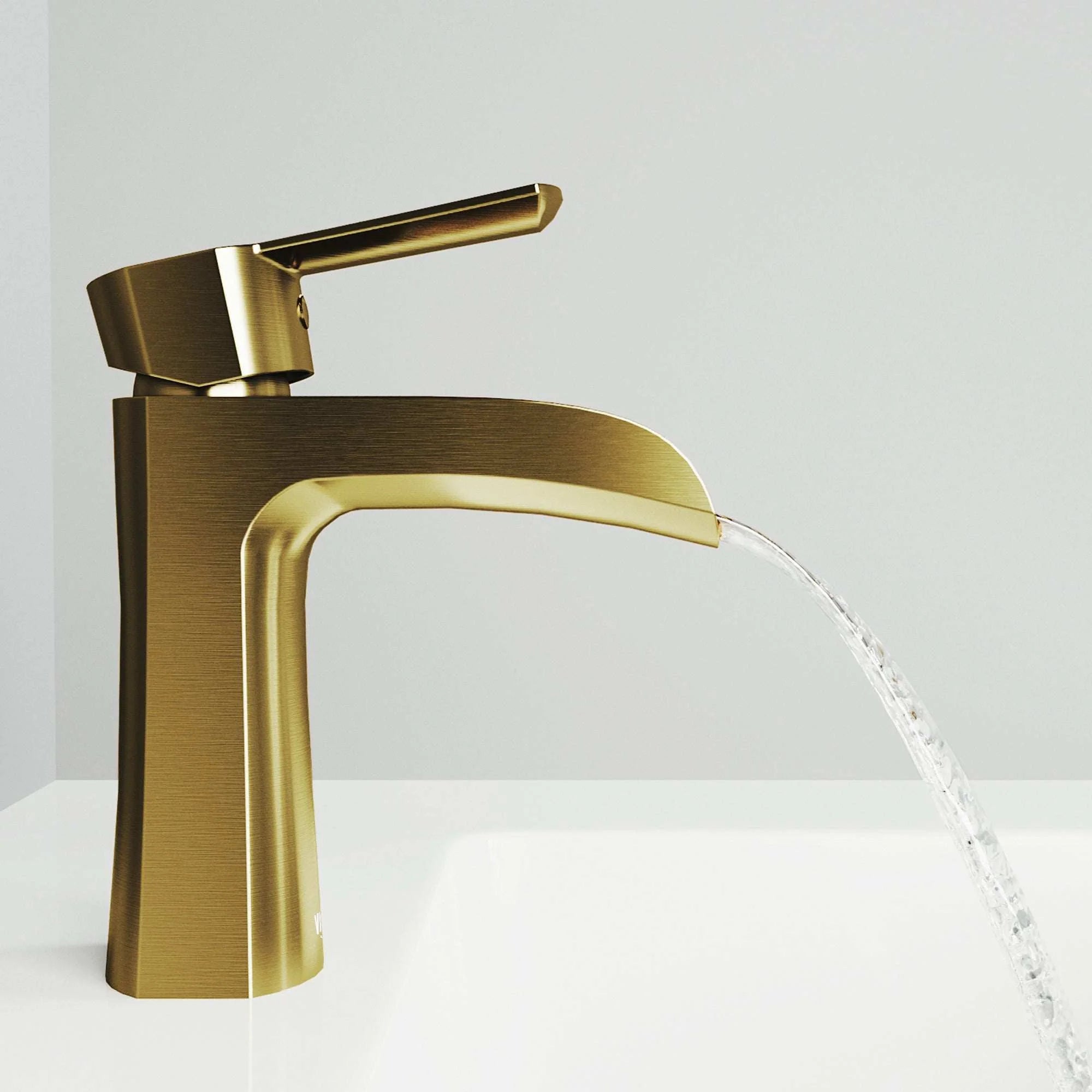 VIGO - Paloma Single Hole Single Handle Open Front Bathroom Faucet In Matte Brushed Gold Model# VG01041MG