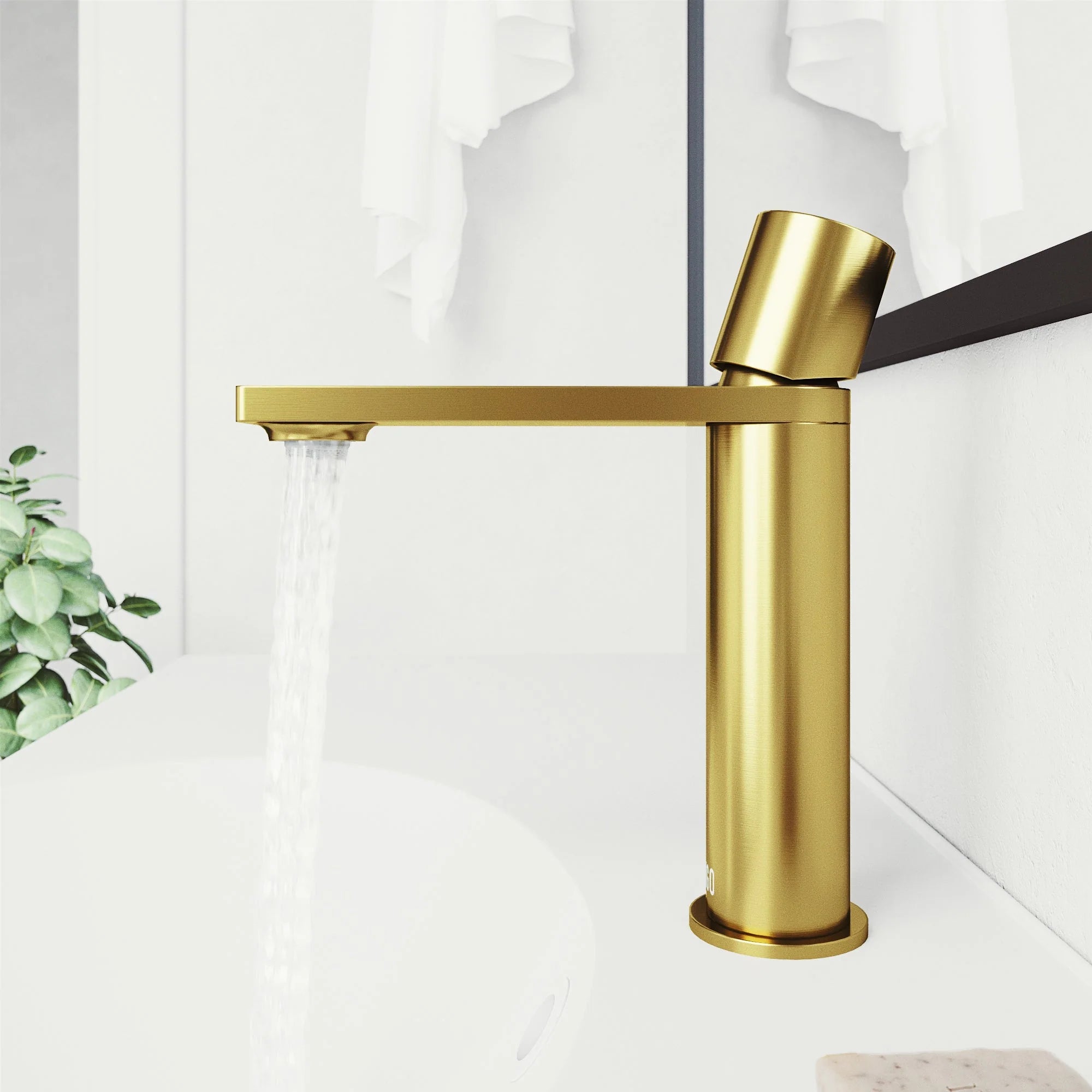 VIGO - Elan Single Hole Bathroom Faucet In Matte Brushed Gold Model# VG01045MG