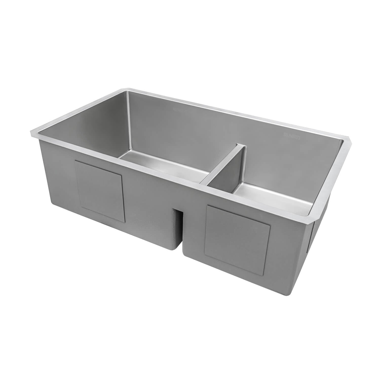 Urbana Ruvati 28-inch Low-Divide Undermount 60/40 Double Bowl Rounded Corners 16 Gauge Stainless Steel Kitchen Sink – Model# RVH7255